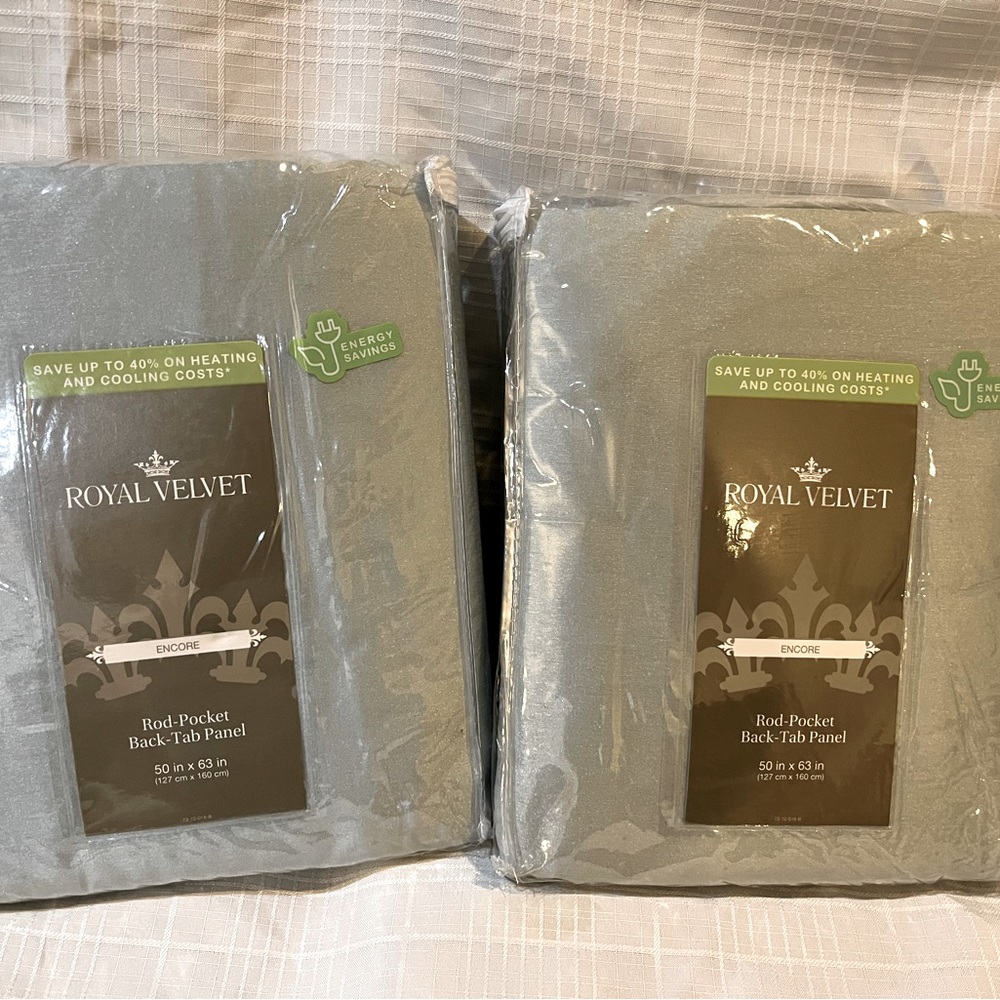 2 NIP Royal Velvet Encore rod-pocket, back-tab panels